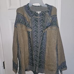 Cato Tan and Blue Patterned Sweater